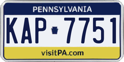 PA license plate KAP7751