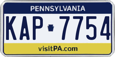 PA license plate KAP7754