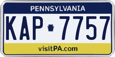 PA license plate KAP7757