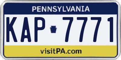 PA license plate KAP7771