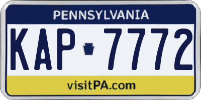 PA license plate KAP7772