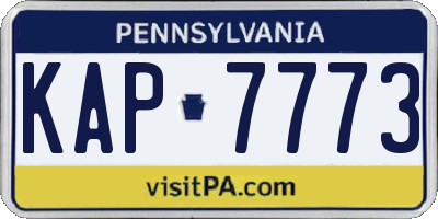 PA license plate KAP7773