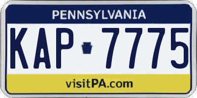PA license plate KAP7775