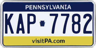 PA license plate KAP7782