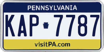 PA license plate KAP7787