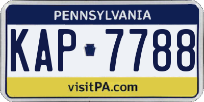 PA license plate KAP7788