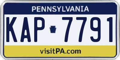 PA license plate KAP7791