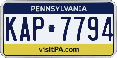 PA license plate KAP7794