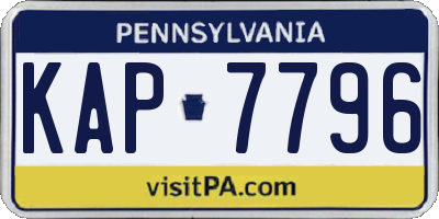 PA license plate KAP7796