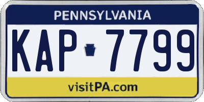 PA license plate KAP7799