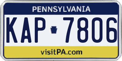 PA license plate KAP7806