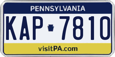 PA license plate KAP7810