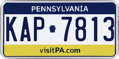 PA license plate KAP7813