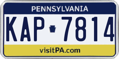 PA license plate KAP7814