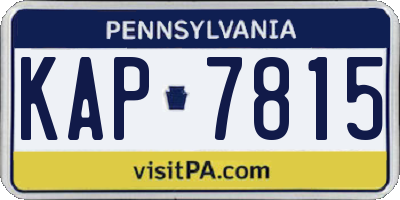PA license plate KAP7815