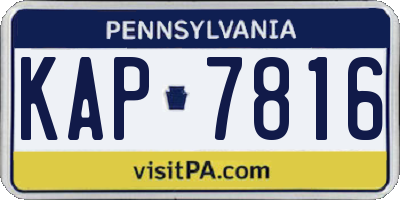 PA license plate KAP7816