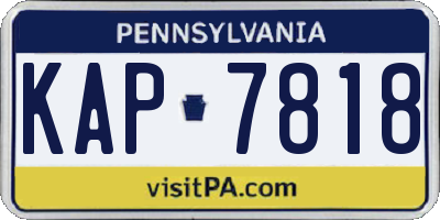 PA license plate KAP7818