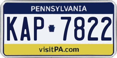 PA license plate KAP7822