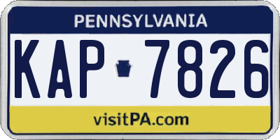 PA license plate KAP7826
