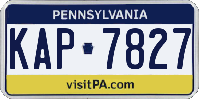 PA license plate KAP7827