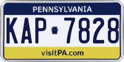 PA license plate KAP7828