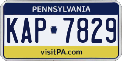 PA license plate KAP7829
