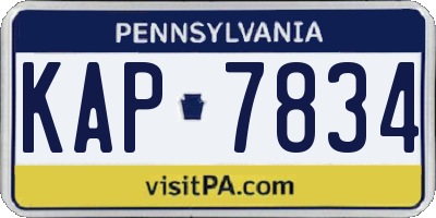 PA license plate KAP7834