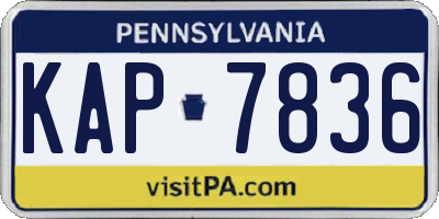 PA license plate KAP7836