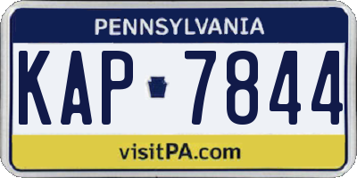 PA license plate KAP7844