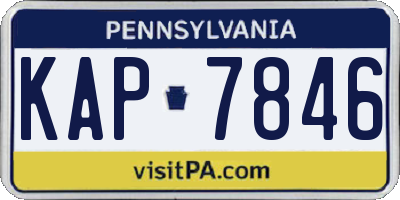 PA license plate KAP7846