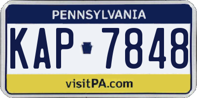 PA license plate KAP7848