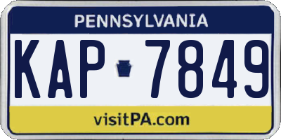 PA license plate KAP7849