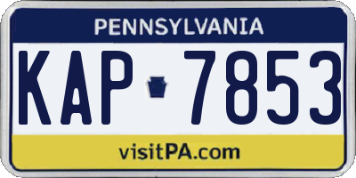 PA license plate KAP7853