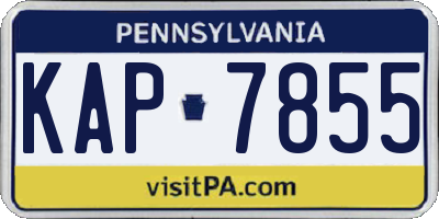 PA license plate KAP7855