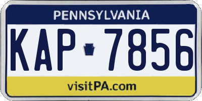 PA license plate KAP7856