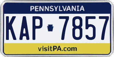 PA license plate KAP7857