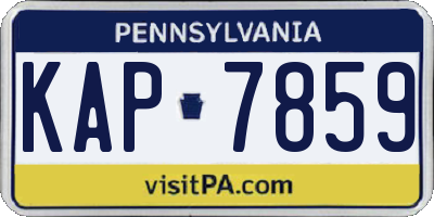 PA license plate KAP7859