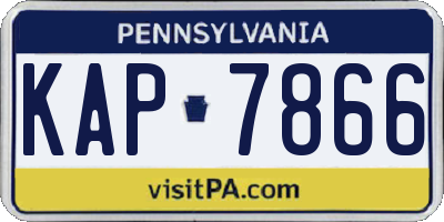 PA license plate KAP7866