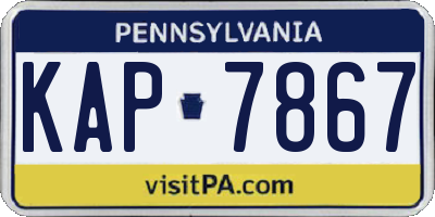PA license plate KAP7867