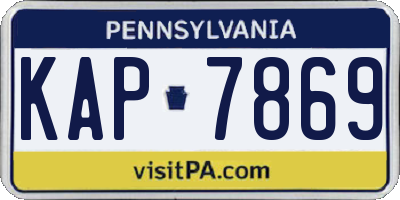 PA license plate KAP7869