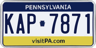 PA license plate KAP7871