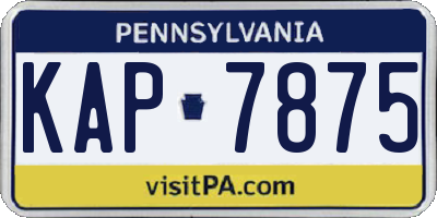 PA license plate KAP7875