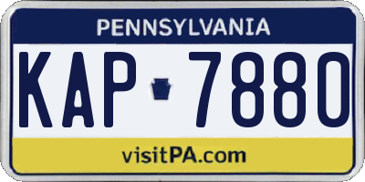 PA license plate KAP7880