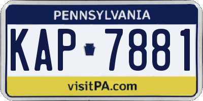 PA license plate KAP7881