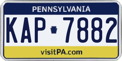PA license plate KAP7882