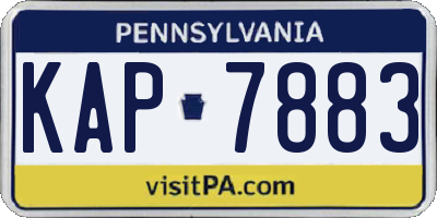 PA license plate KAP7883