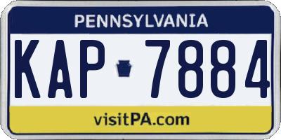 PA license plate KAP7884