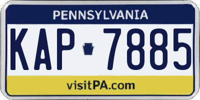 PA license plate KAP7885