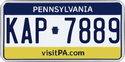 PA license plate KAP7889