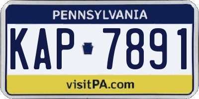 PA license plate KAP7891